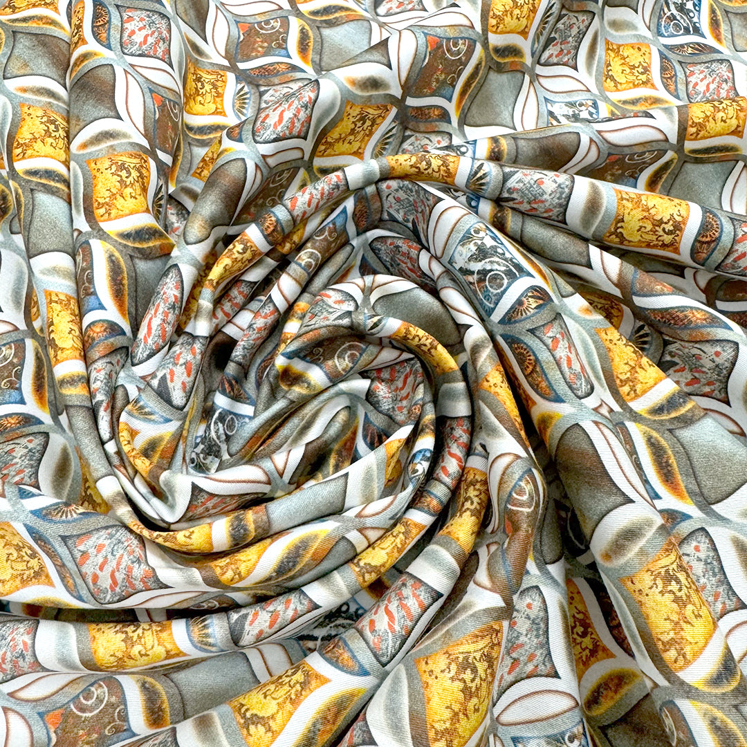 'lantern mosaic' printed cotton poplin woven 1.5 yds