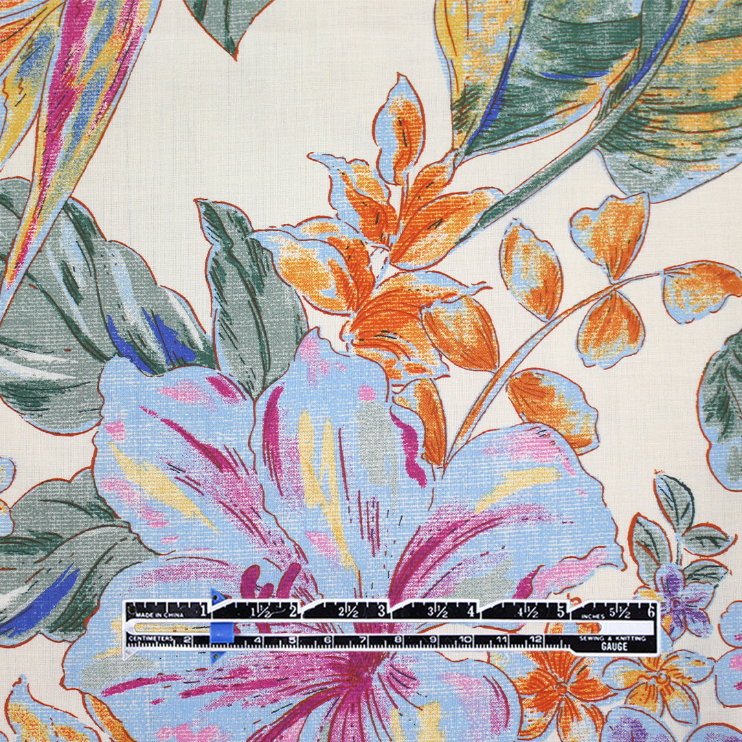 Italian 'buttercream floral' cotton batiste 1.25 yds
