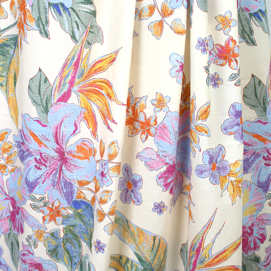 Italian 'buttercream floral' cotton batiste 1.25 yds