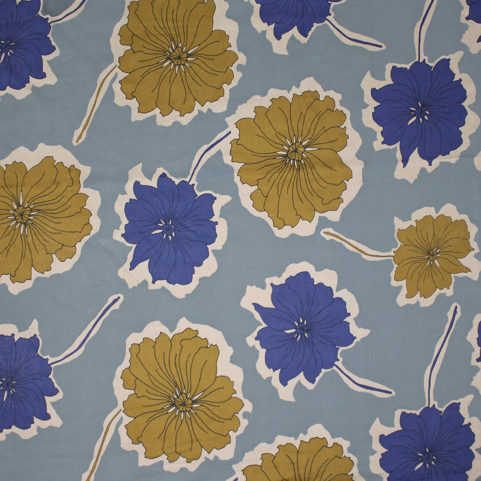 French stylized floral lightweight cotton woven