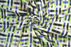 Italian cotton checked plaid fancy weave - blue/green