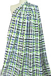 Italian cotton checked plaid fancy weave - blue/green