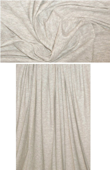 organic cotton/yak down melange jersey - oatmeal 2 yds