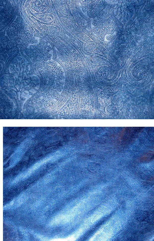 Paisley embossed cowhide - sapphire blue