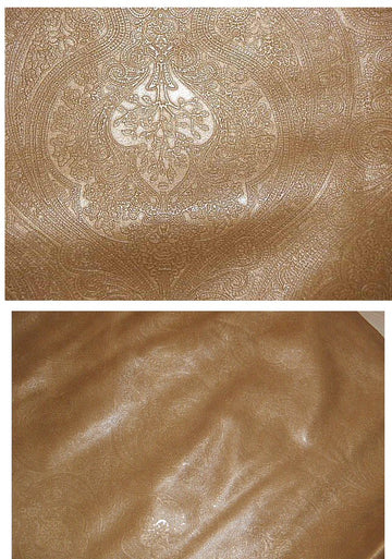 Paisley embossed cowhide, golden tan, 14.78 square feet