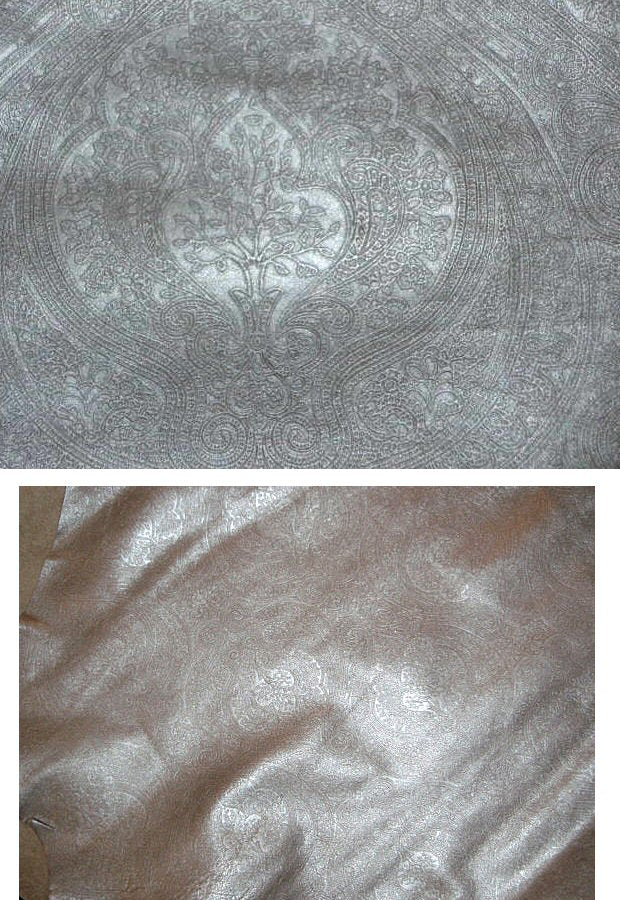 Paisley embossed cowhide - silvery gray