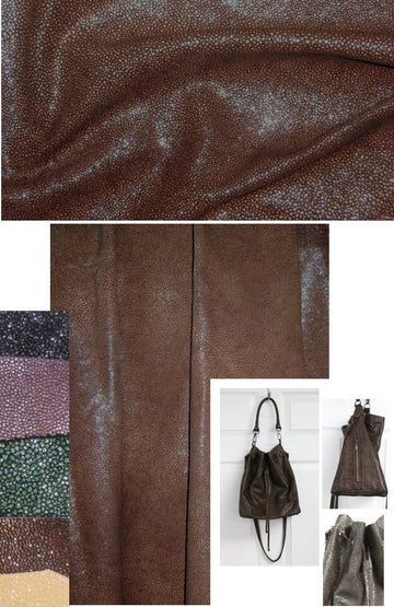 Stingray embossed calfskin - ESPRESSO 14 sq ft