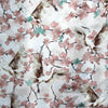 linen mid-weight woven, printed floral 'cranes'