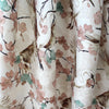 linen mid-weight woven, printed floral 'cranes'