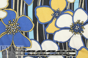 Italian viscose crepe woven - linear floral 1.66 yd