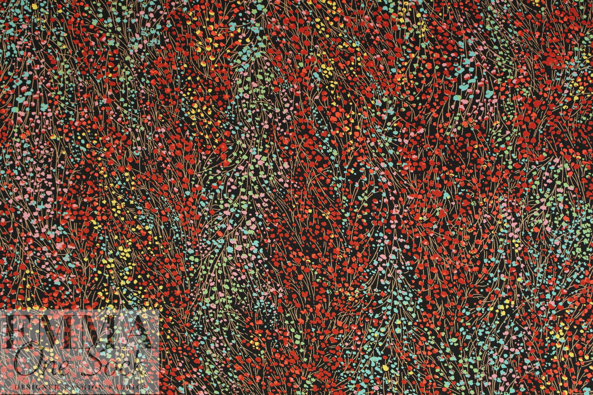 'spring nocturne' poly crepe woven 1.875 yd