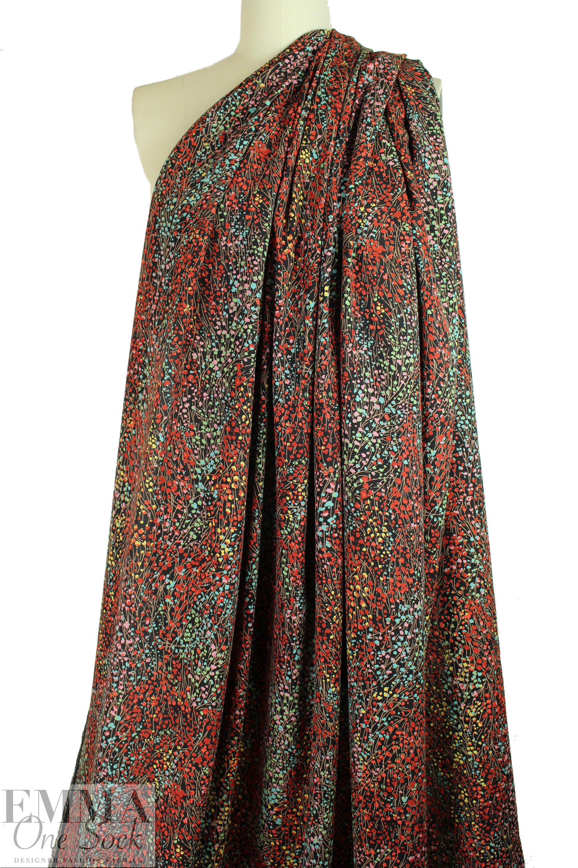 'spring nocturne' poly crepe woven .5 yds