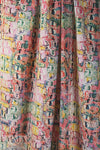 NY designer cellular abstract stretch crepe woven