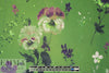 NY designer painerly floral poly crepe woven - fern green