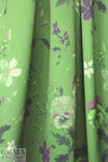 NY designer painerly floral poly crepe woven - fern green 1.5 yds