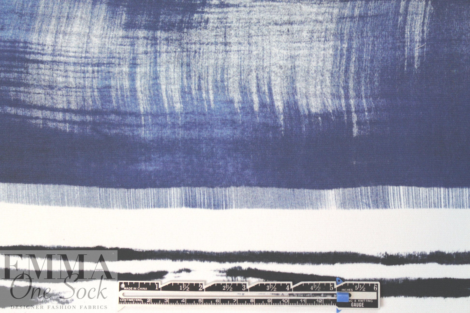 Italian viscose crepe brushstroke abstract panel