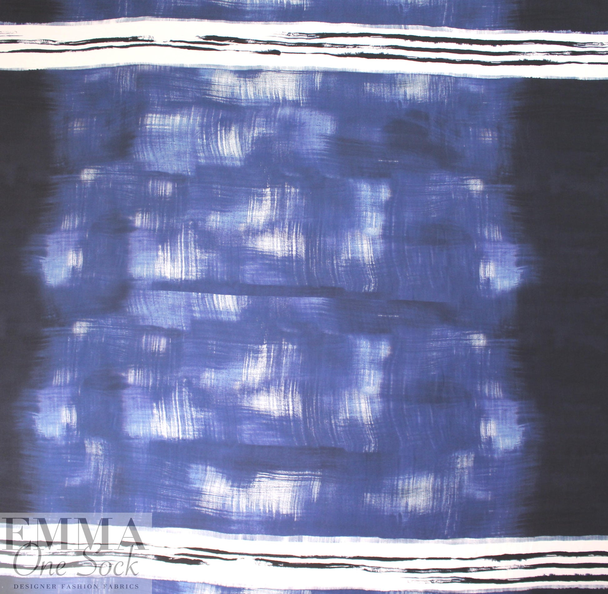Italian viscose crepe brushstroke abstract panel