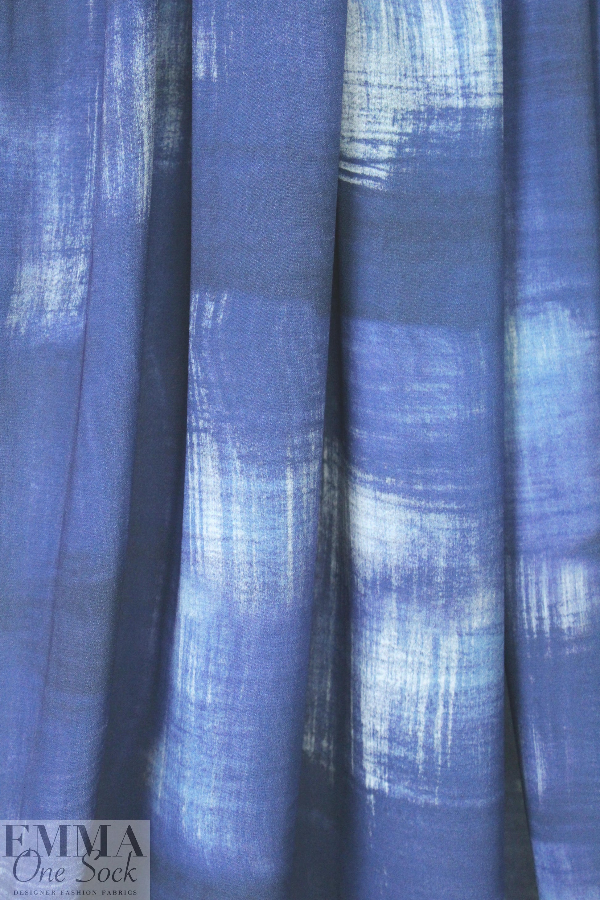 Italian viscose crepe brushstroke abstract panel