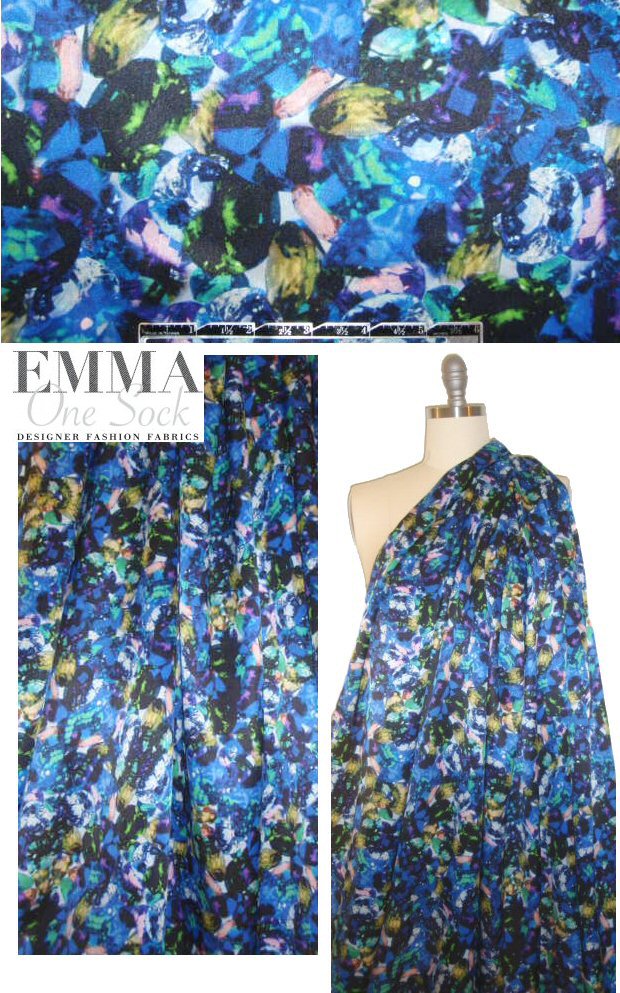 Mi11y 'jewels and gems' silk crepe de chine