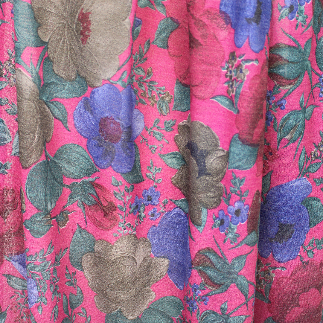 Italian floral wool blend crepe sweater knit  .5 yds