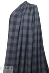 Italian pebble crepe woven - navy plaid