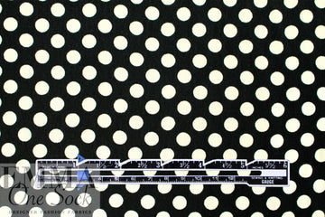 Rache1 Comey white on black dot viscose/silk crepe .75 yds