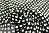 Rache1 Comey white on black dot viscose/silk crepe .75 yds