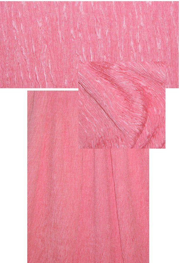 French silk/wool/lycra plisse' - coral pink