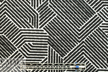 CA designer printed cloque' weave - black/white