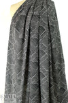 CA designer printed cloque' weave - black/white 2 yd