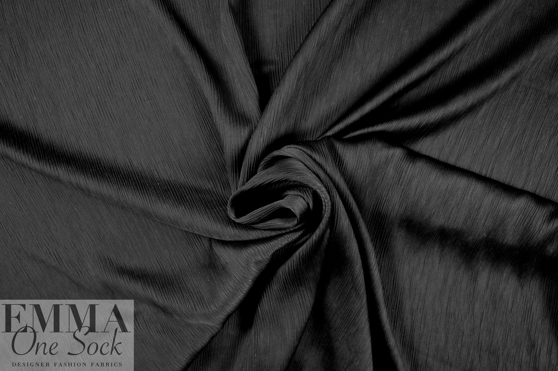 NY designer textured stretch plisse' - black 2.25 yds