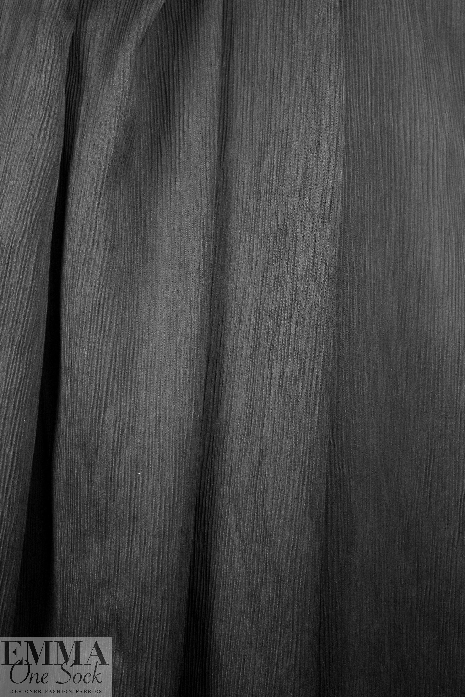 NY designer textured stretch plisse' - black 1.375 yds