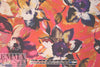 Italian painterly flowers textured poly crepe de chine