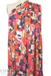 Italian painterly flowers textured poly crepe de chine