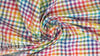 Italian colorful plaid cotton/spandex seersucker