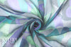 Italian purple/teal/green crinkle silk chiffon