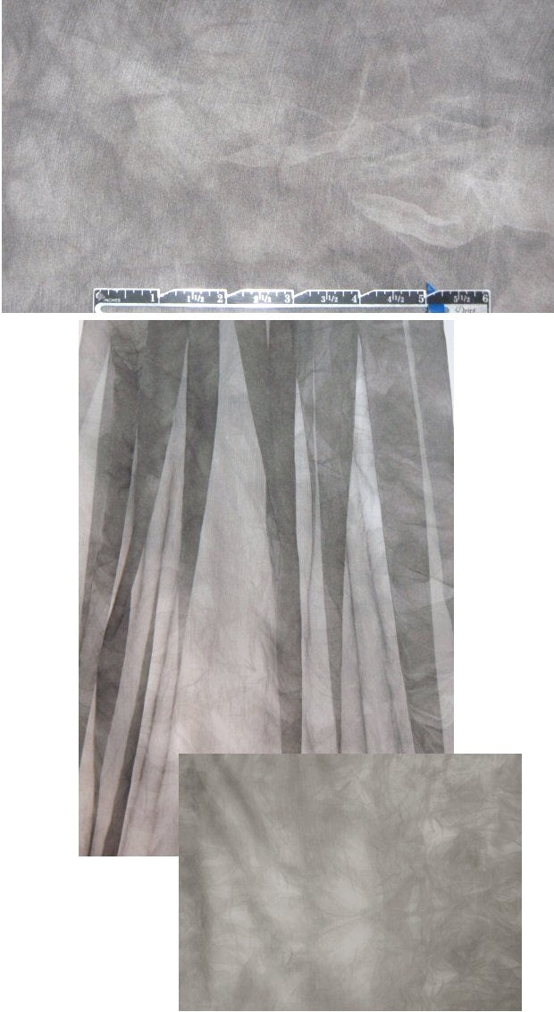 NY designer gray smoke crinkle silk chiffon 1.625 yd