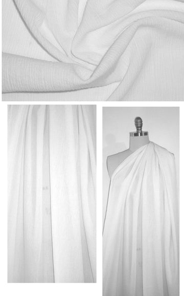 crinkle-textured cottonwoven - optic white 2.5 yd