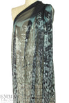 NY designer twilight skyline panel silk crinkle chiffon