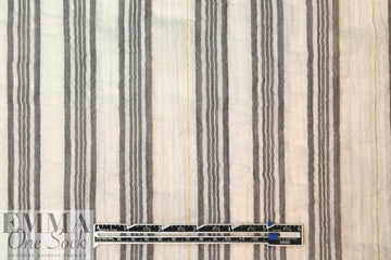 NY designer crinkle metallic stripe cotton - black/white 1.66 yd