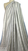 NY designer crinkle metallic stripe cotton - black/white 1.66 yd