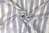 NY designer crinkle metallic stripe cotton - blue/white
