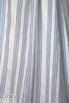 NY designer crinkle metallic stripe cotton - blue/white