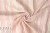 NY designer crinkle metallic stripe cotton - pink/ivory 1.375 yds