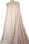 NY designer crinkle metallic stripe cotton - pink/ivory 1.375 yds