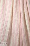 NY designer crinkle metallic stripe cotton - pink/ivory