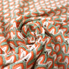 Missoni-esque scallop stitch crochet knit - sage/orange 2 yds