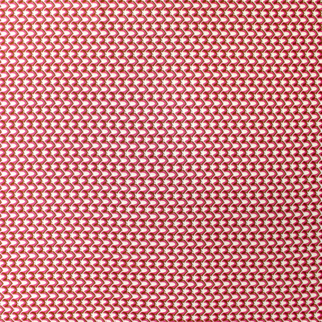 Missoni-esque scallop stitch crochet knit - berry/nutmeg .75 yds