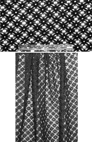 NY designer black textured crochet-look lace 1 yard