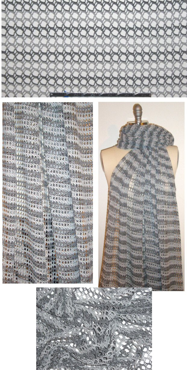 NY designer all-cotton open crochet-look sweater knit